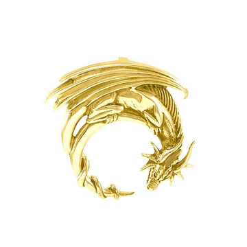 Dragon Moon ~ Solid Gold Jewelry Pendant GTP3605 - Jewelry